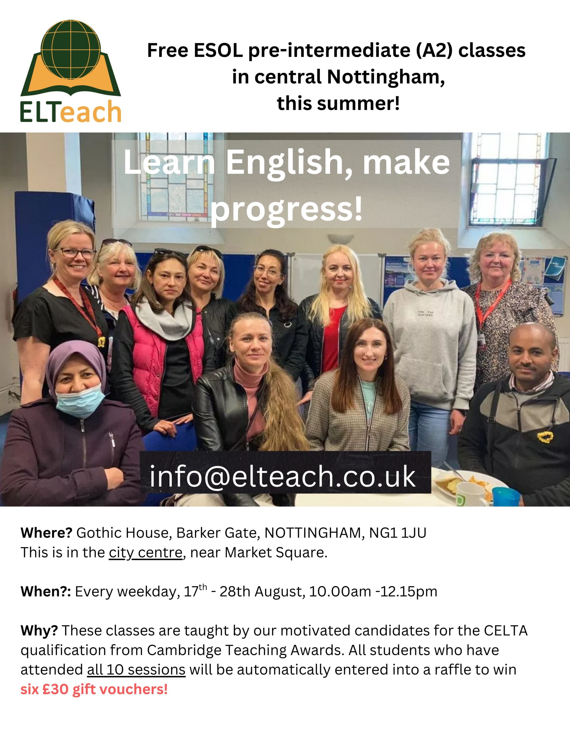 Free A2 ESOL in Nottingham
